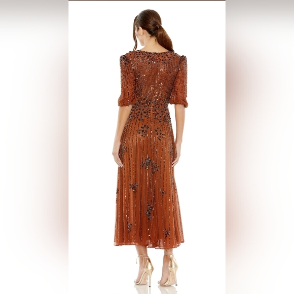 Mac Duggal 5995 Puff Sleeve Embellished Dress - Picture 4 of 6